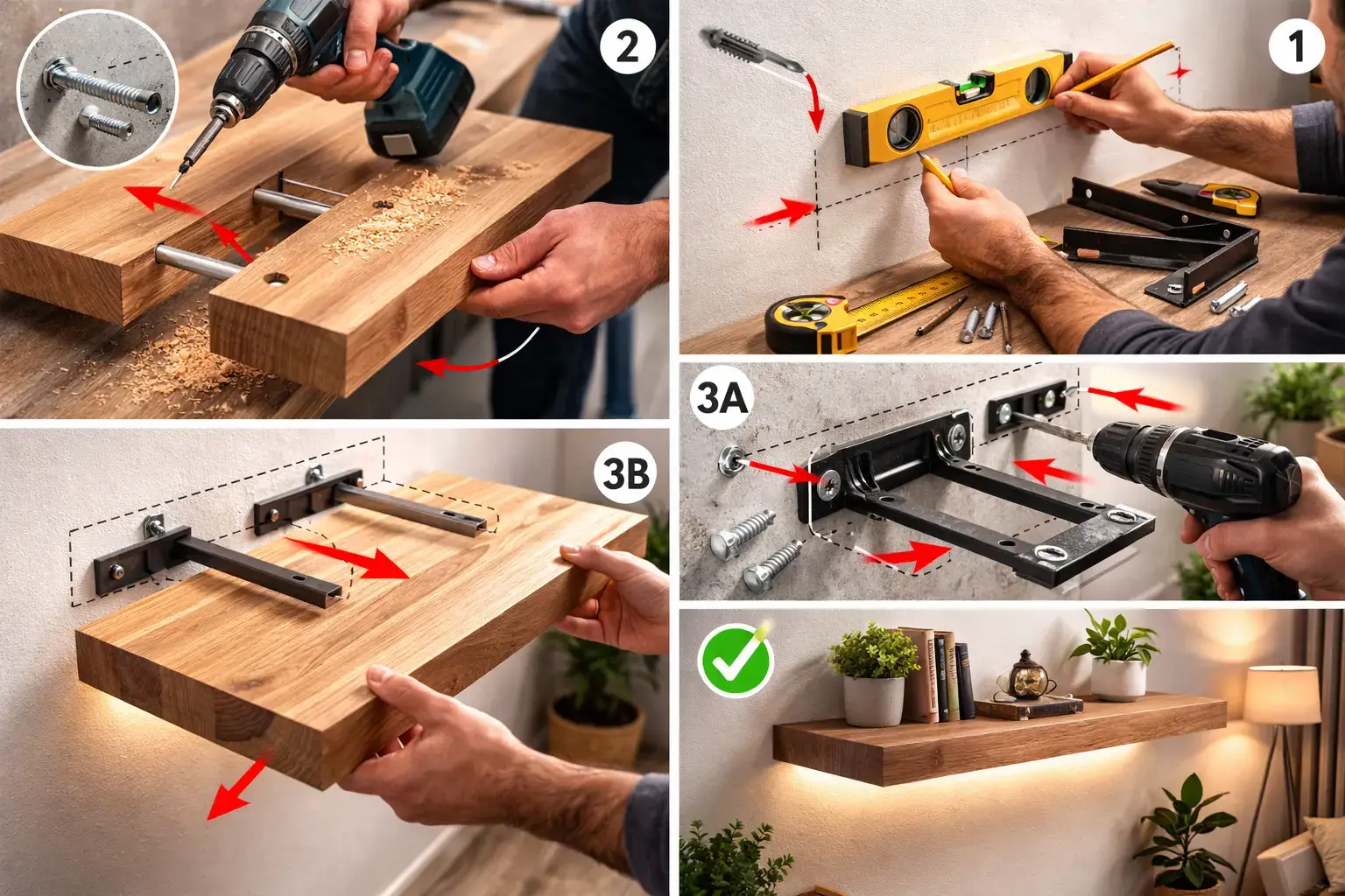 בניית מדף צף מעץ לקיר – כלים והכנות