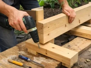 איך לבנות ספסל עץ לגינה בזול