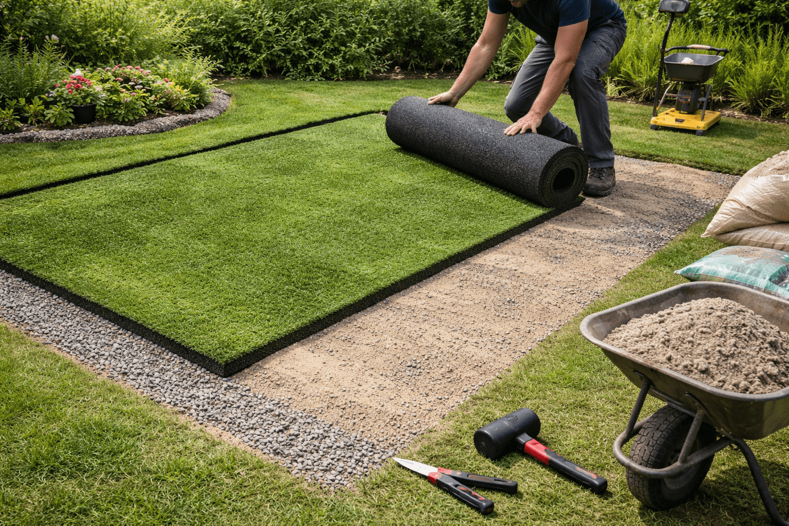 התקנת דשא סינטטי
