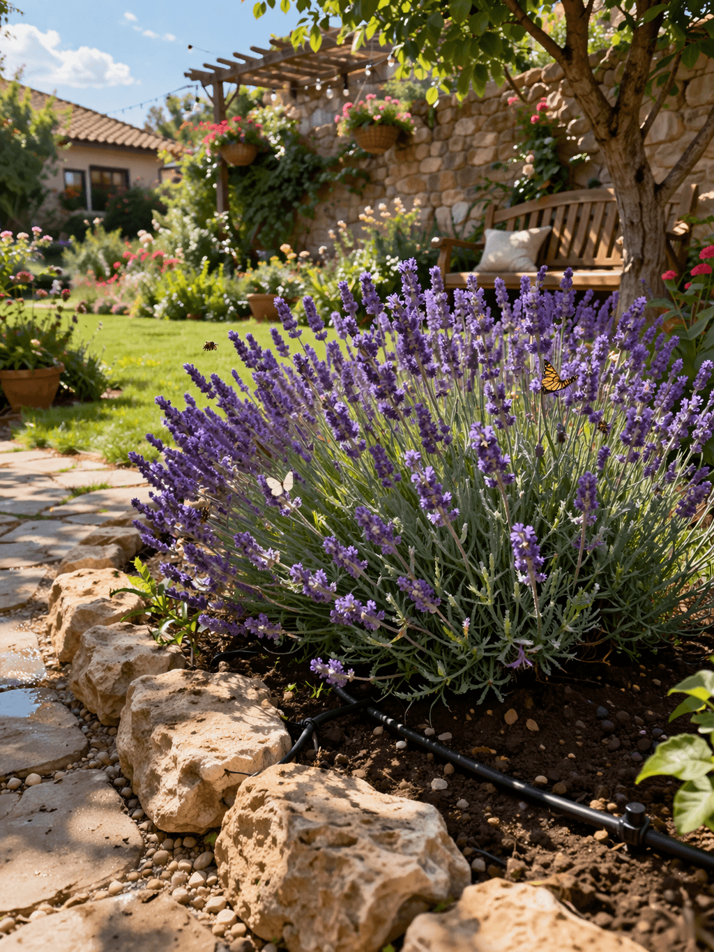 צמחי לבנדר בגינה