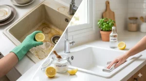 איך לנקות כיור מטבח שהצהיב? השיטות להחזרת הלובן | GreenNook איך לנקות כיור מטבח שהצהיב